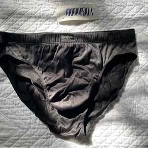 GRIGIO PERLA Black Men's Underwear bikini briefs size M pure Italian style